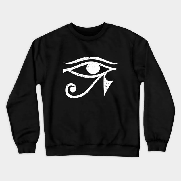 eye of horus distressed design in white Crewneck Sweatshirt by Juliet & Gin